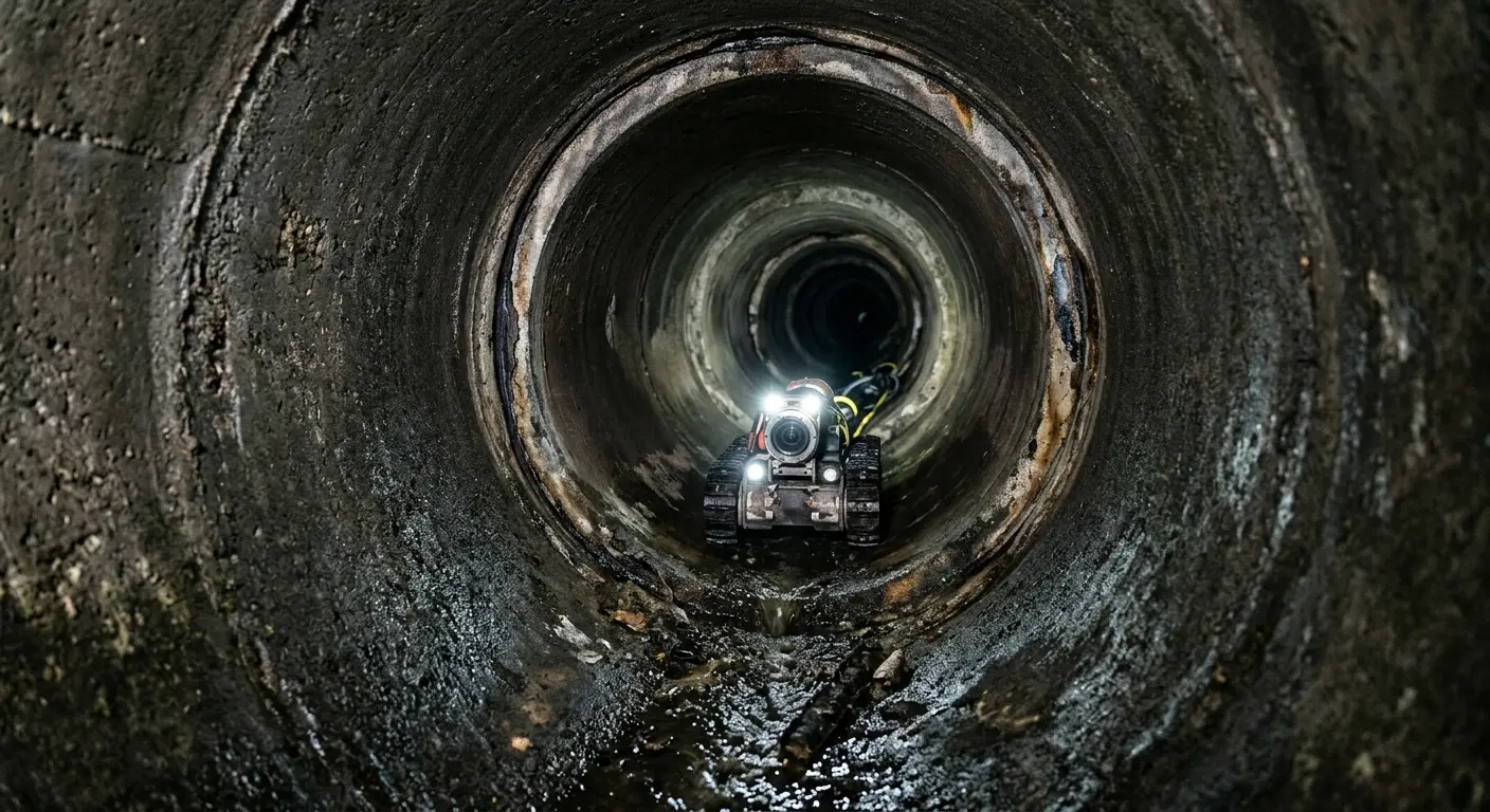 Robotic sewer camera inspecting pipe interior for Drain Snake Service in Wekiwa Springs